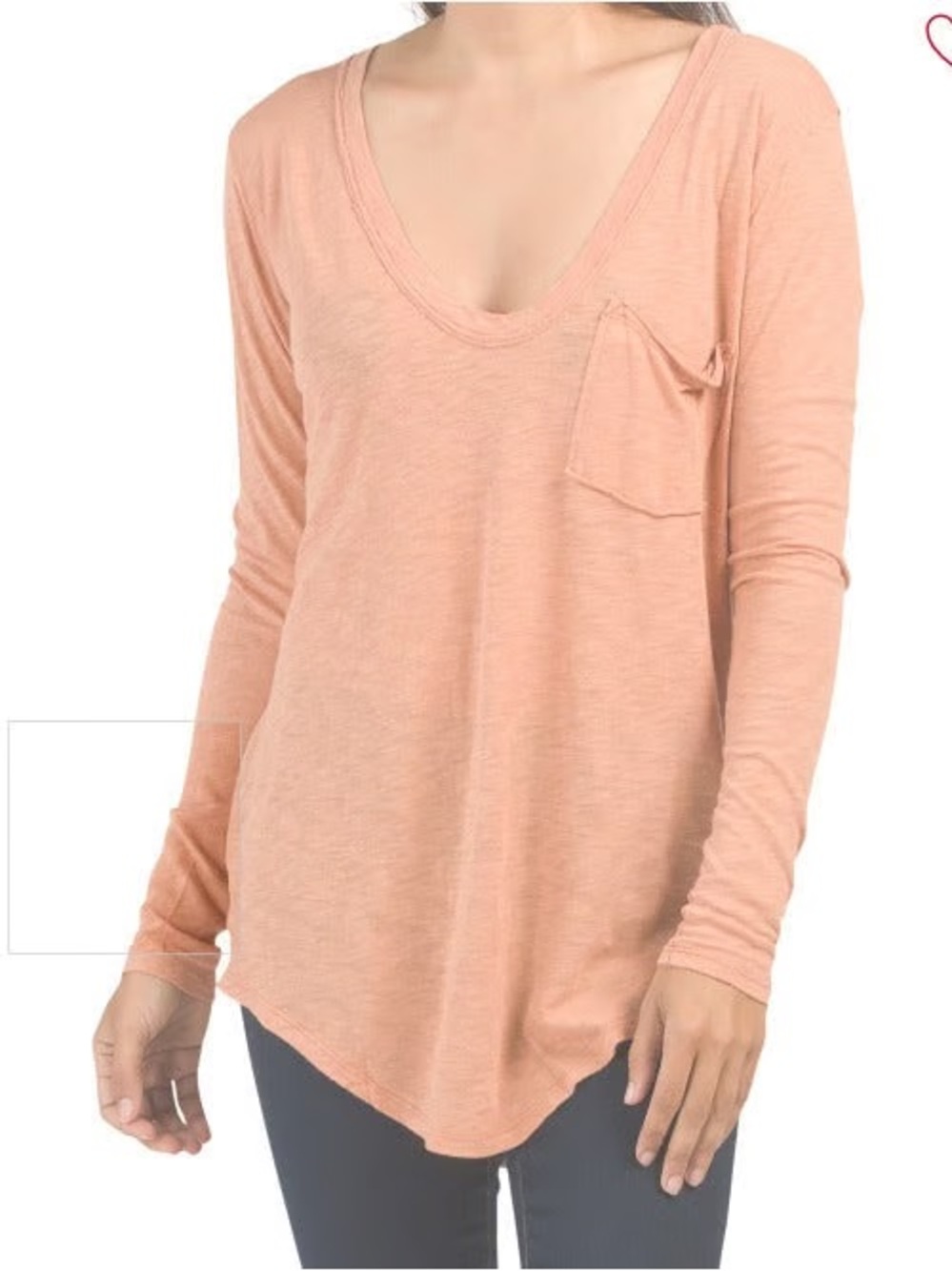 We the free- free people- Betty orange long sleeve pocket tee